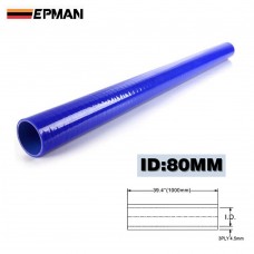 5Pcsx1M ID:80mm Straight Silicone Coolant Hose Pipe Turbo Piping 